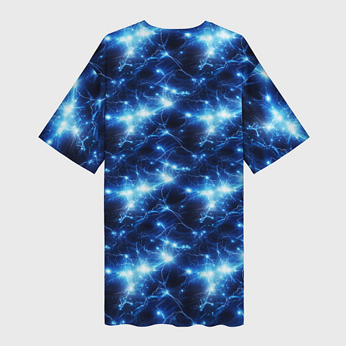 Женская длинная футболка Cosmic neon boom / 3D-принт – фото 2