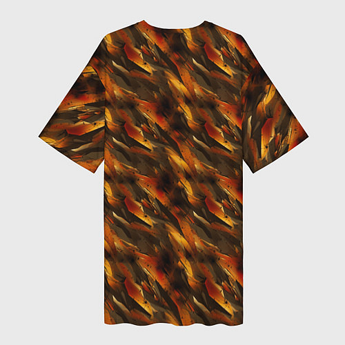 Женская длинная футболка Brown print from the neural network / 3D-принт – фото 2
