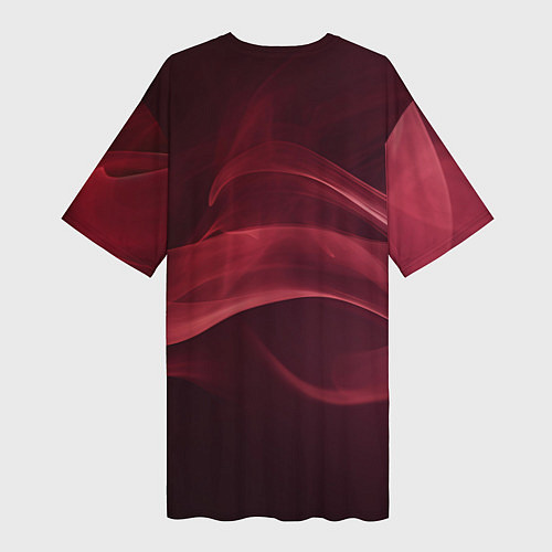 Женская длинная футболка Малиновый дым / 3D-принт – фото 2