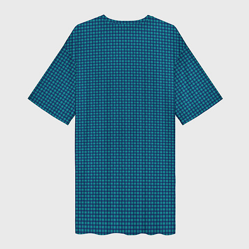 Женская длинная футболка Синий холст с зелёными бликами / 3D-принт – фото 2