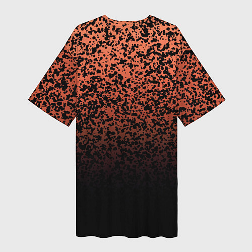 Женская длинная футболка Оранжево-розовый пятнистый / 3D-принт – фото 2