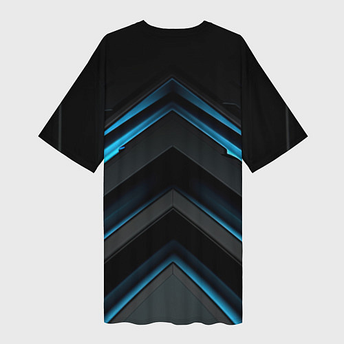 Женская длинная футболка Абстрактная вселенная синего / 3D-принт – фото 2