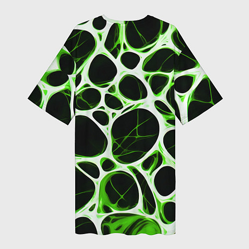 Женская длинная футболка Зелёная морская волна / 3D-принт – фото 2