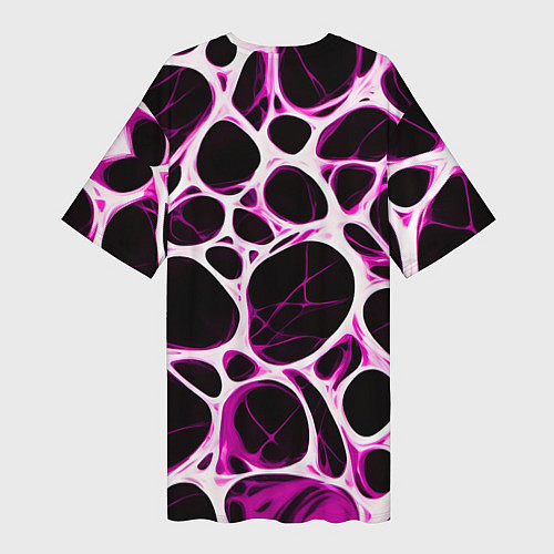 Женская длинная футболка Розовая морская волна / 3D-принт – фото 2