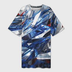 Женская длинная футболка Абстрактные осколки стеклянных кристалов