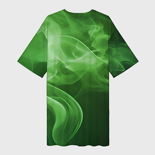 Женская длинная футболка Зеленый дым / 3D-принт – фото 2