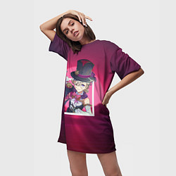 Футболка женская длинная Лини иллюзионист, цвет: 3D-принт — фото 2