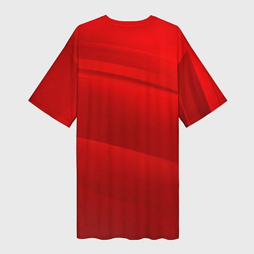 Женская длинная футболка Дед Мороз с копьем и драконом / 3D-принт – фото 2