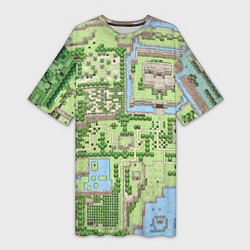 Женская длинная футболка Zelda: карта