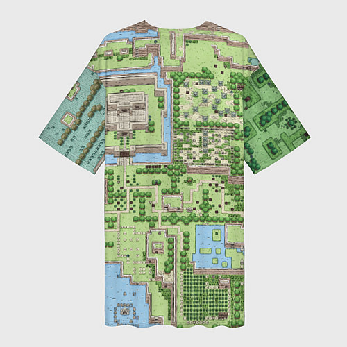 Женская длинная футболка Zelda: карта / 3D-принт – фото 2