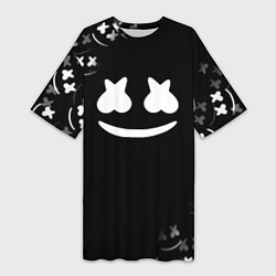 Женская длинная футболка Marshmello black collection