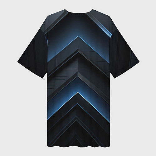 Женская длинная футболка Синий мир абстракции / 3D-принт – фото 2