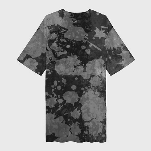 Женская длинная футболка Абстракция - светлое на темном / 3D-принт – фото 2