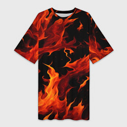 Женская длинная футболка Пламя в темноте