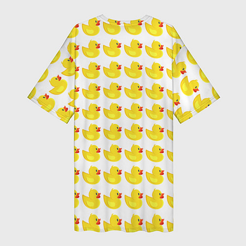 Женская длинная футболка Семейка желтых резиновых уточек / 3D-принт – фото 2