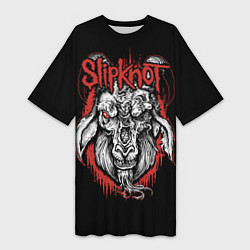 Женская длинная футболка Slipknot - козёл