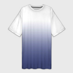 Женская длинная футболка Туманный градиент бело-синий