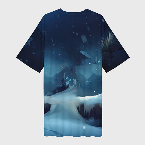 Женская длинная футболка Великолепный звездоцап дракон / 3D-принт – фото 2