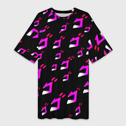 Женская длинная футболка JoJos Bizarre neon pattern logo