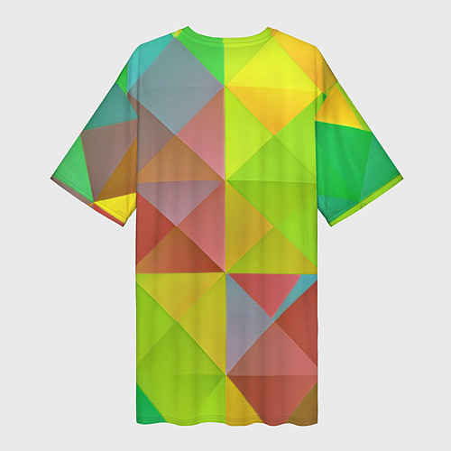Женская длинная футболка Разноцветные фигуры / 3D-принт – фото 2