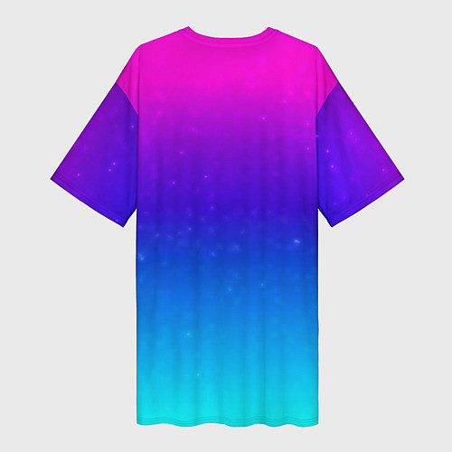 Женская длинная футболка Stranger Things gradient colors / 3D-принт – фото 2