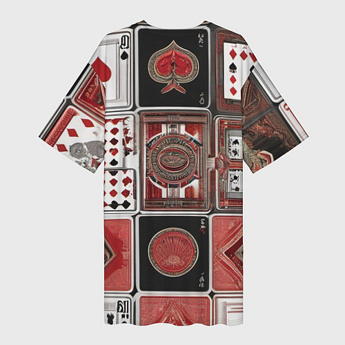 Женская длинная футболка Покерный гений / 3D-принт – фото 2