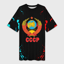 Женская длинная футболка Моя страна СССР краски