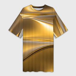 Женская длинная футболка Золотые волны металла