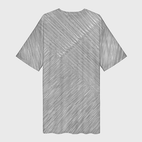 Женская длинная футболка Серый полосатый / 3D-принт – фото 2