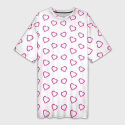 Женская длинная футболка Паттерн сердце