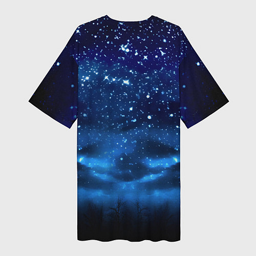 Женская длинная футболка Тигр солдат снег и звезды / 3D-принт – фото 2