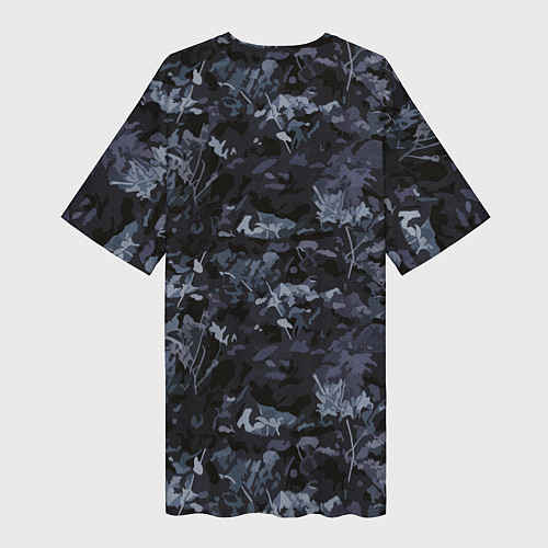 Женская длинная футболка Белый тигр солдат / 3D-принт – фото 2