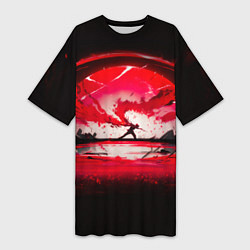 Женская длинная футболка Танец в последних лучах солнца