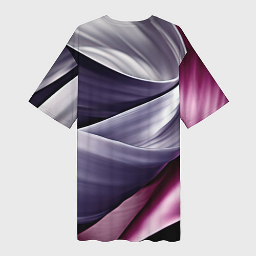 Женская длинная футболка Абстрактные волнистые полосы / 3D-принт – фото 2