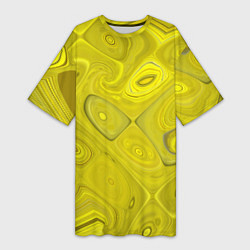 Женская длинная футболка Желтые плавленные клетки