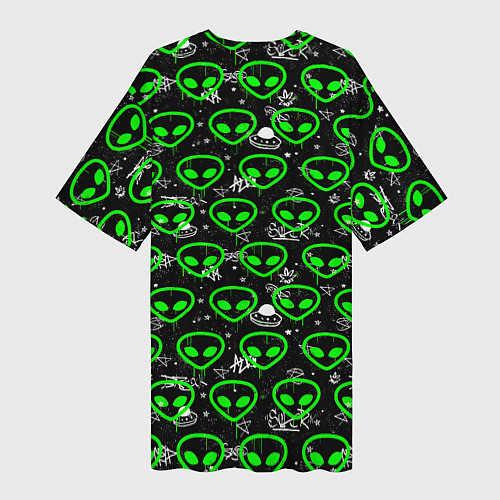 Женская длинная футболка Super alien / 3D-принт – фото 2