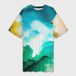 Женская длинная футболка Текстура окрашенной стены - нейросеть