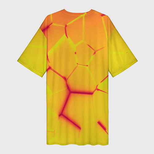 Женская длинная футболка Плиты желтые броня / 3D-принт – фото 2