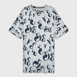Женская длинная футболка Ева буквы паттерн