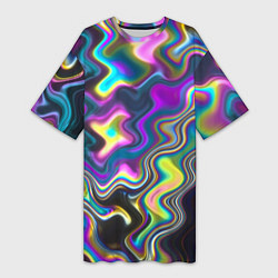 Женская длинная футболка Волнистые абстрактные волны