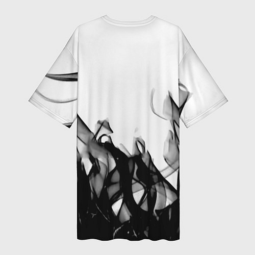 Женская длинная футболка Stalker 2 черный огонь абстракция / 3D-принт – фото 2