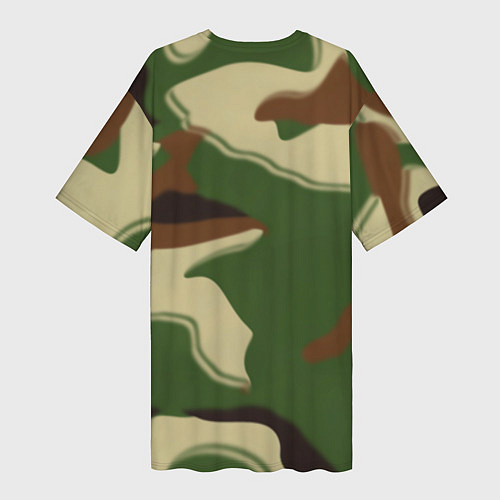 Женская длинная футболка Камуфляжная текстура / 3D-принт – фото 2