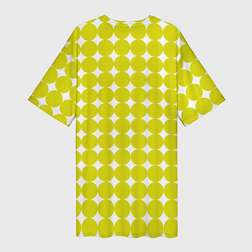 Женская длинная футболка Ретро темно желтые круги / 3D-принт – фото 2