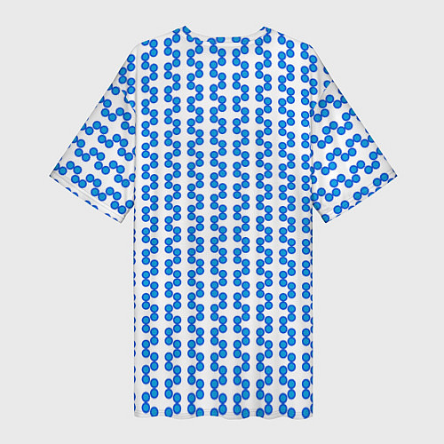 Женская длинная футболка Синие кружки патерн / 3D-принт – фото 2