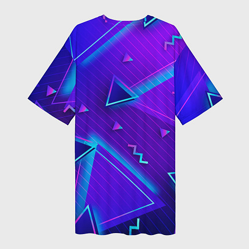 Женская длинная футболка Neon Pattern colored / 3D-принт – фото 2