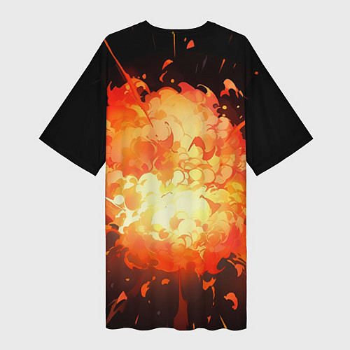 Женская длинная футболка Чикен Ган - взрыв / 3D-принт – фото 2