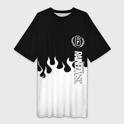 Женская длинная футболка Tom Clancy raimbow six fire