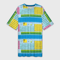 Женская длинная футболка Узор из таблицы Менделеева