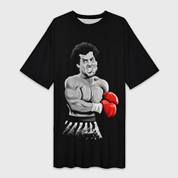 Футболка женская длинная Rocky Balboa, цвет: 3D-принт
