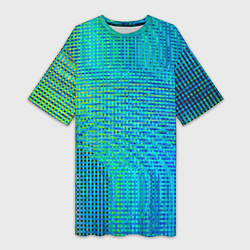 Женская длинная футболка Синусоидные волны из квадратиков